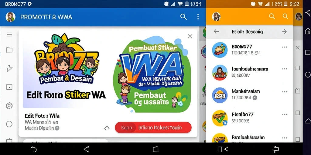Antarmuka BROMO77 yang memudahkan pembuatan stiker WA.