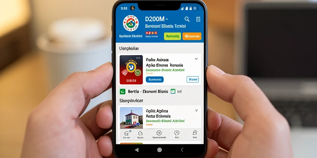 Antarmuka D200M menampilkan berita ekonomi terbaru dengan jelas dan menarik.
