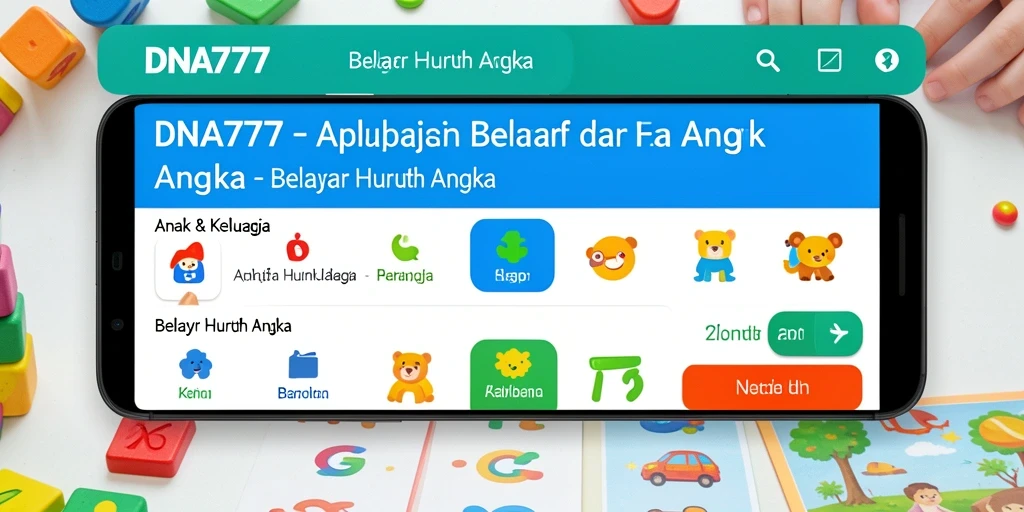 Tampilan antarmuka aplikasi DNA777 yang edukatif dan menarik.