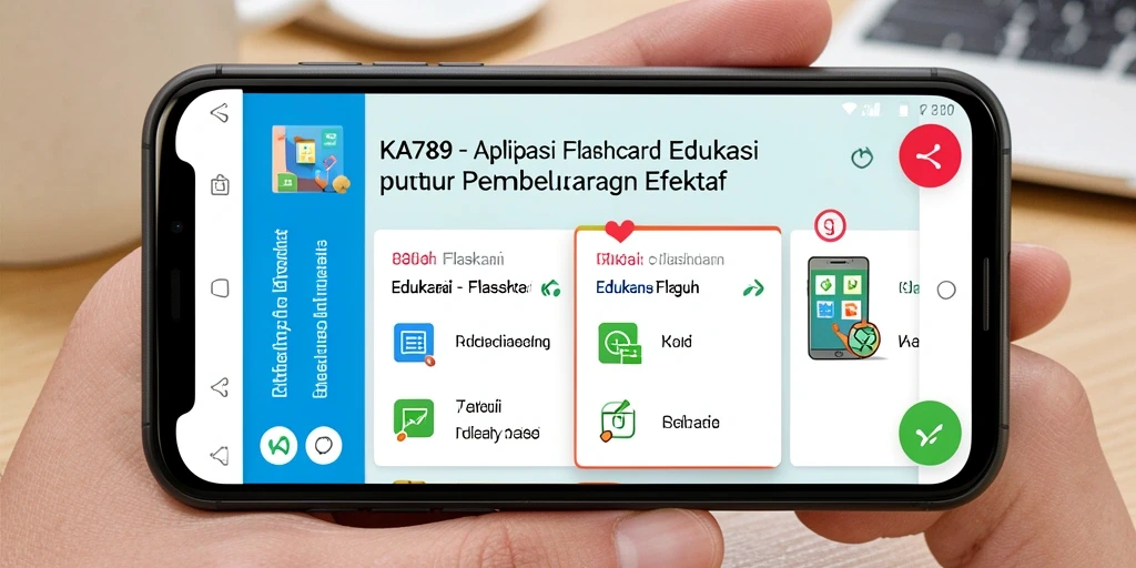 Tampilan antarmuka aplikasi Flashcard KA789 yang interaktif dan edukatif.
