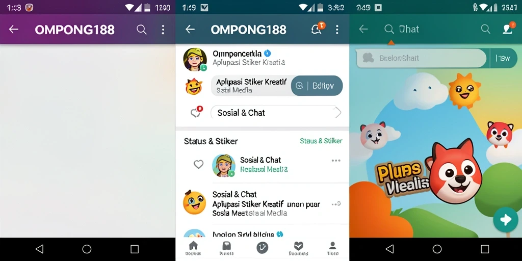 Tampilan utama OMPONG188 menampilkan berbagai stiker kreatif dan unik.