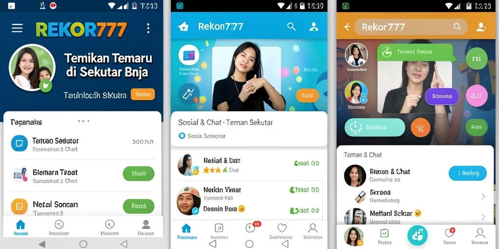 Antarmuka aplikasi REKOR777 yang modern dan ramah pengguna.