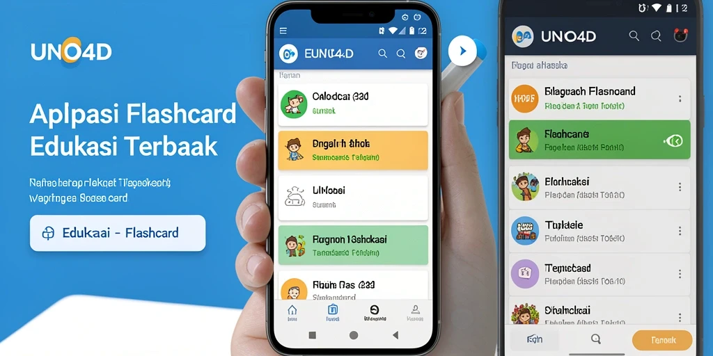 Antarmuka utama aplikasi UNO4D yang menampilkan fungsi Flashcard.