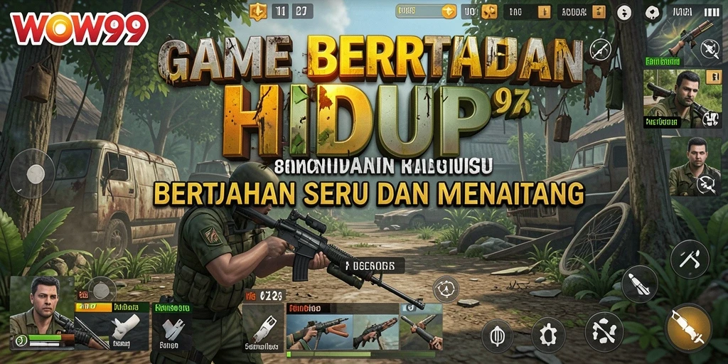 Tampilan antarmuka WOW99 yang memukau dalam aksi Bertahan Hidup.
